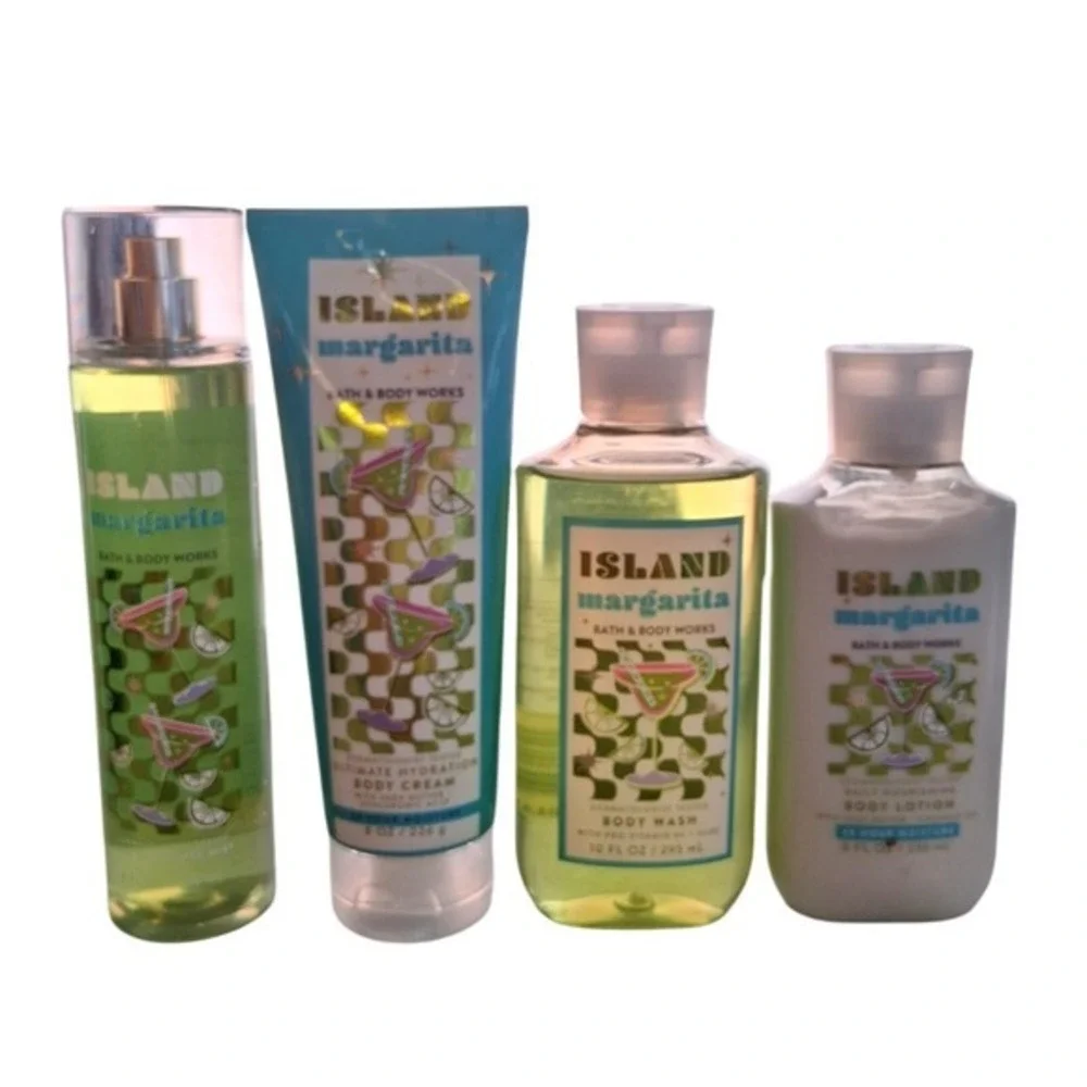 Bath & Body Works Women's Island Margarita 4pcs Body Mist Cream Wash Lotion Femi